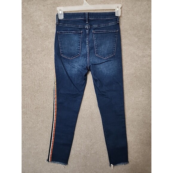 Abercrombie Fitch Simone High Rise Ankle Jeans Womens 27 4 Blue Raw Hem Stretch - Picture 5 of 8